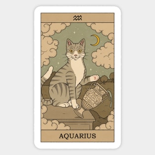 Aquarius Cat Sticker